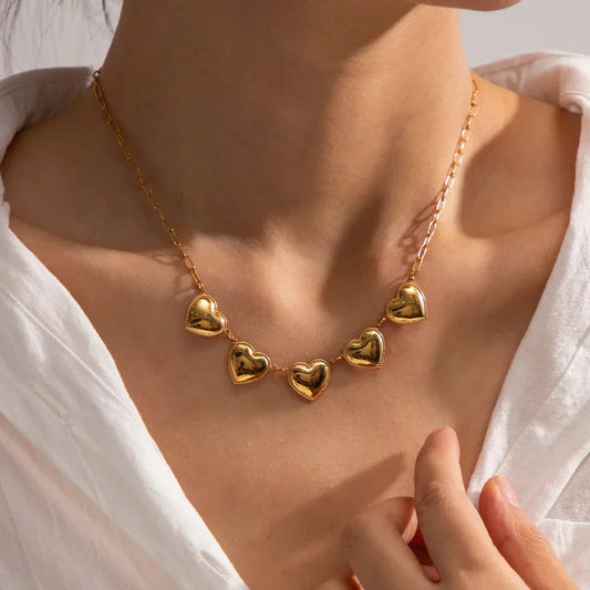 Beautiful Silver Heart Drop Necklace Chain - Luxicro