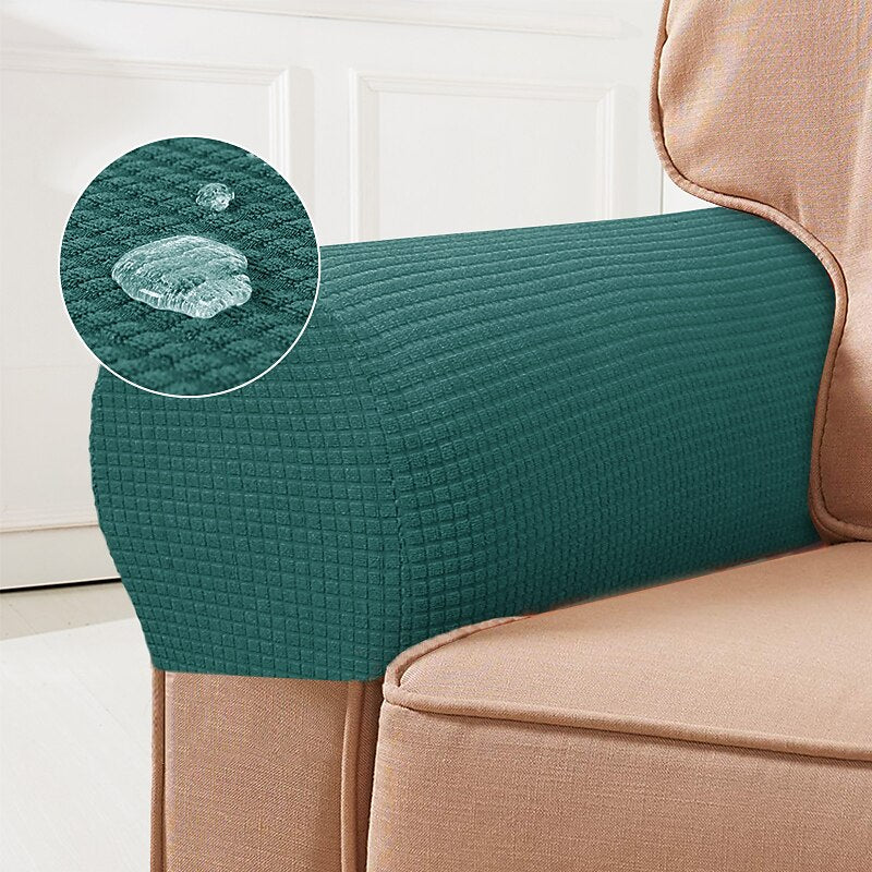 Elastic Armchair Armrest Protectors, Set of 2, Red