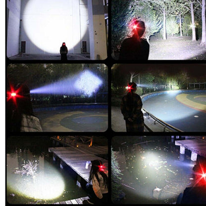 Bright Rechargeable LED Headlamp Zoom Flashlight