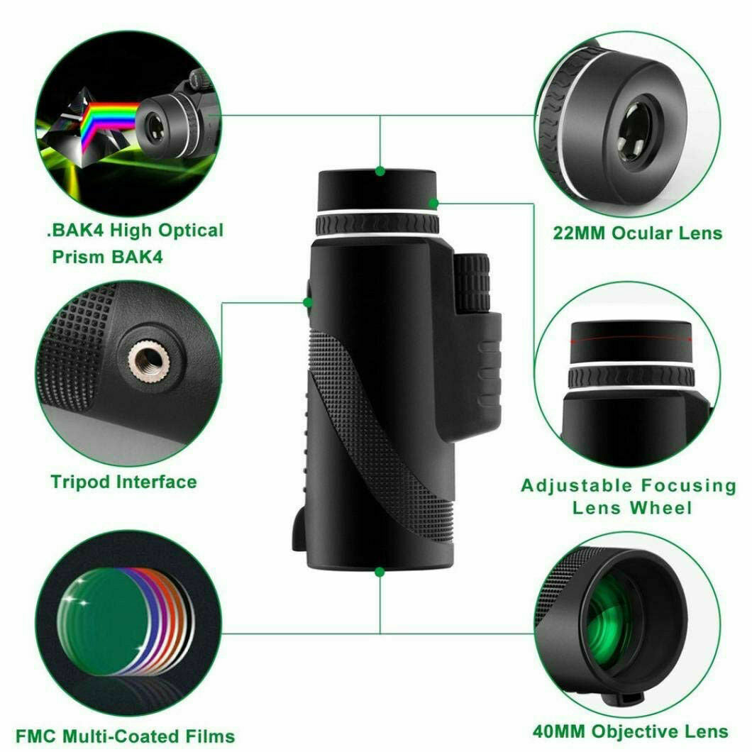 Compact High Powered Monocular Scope 16X52