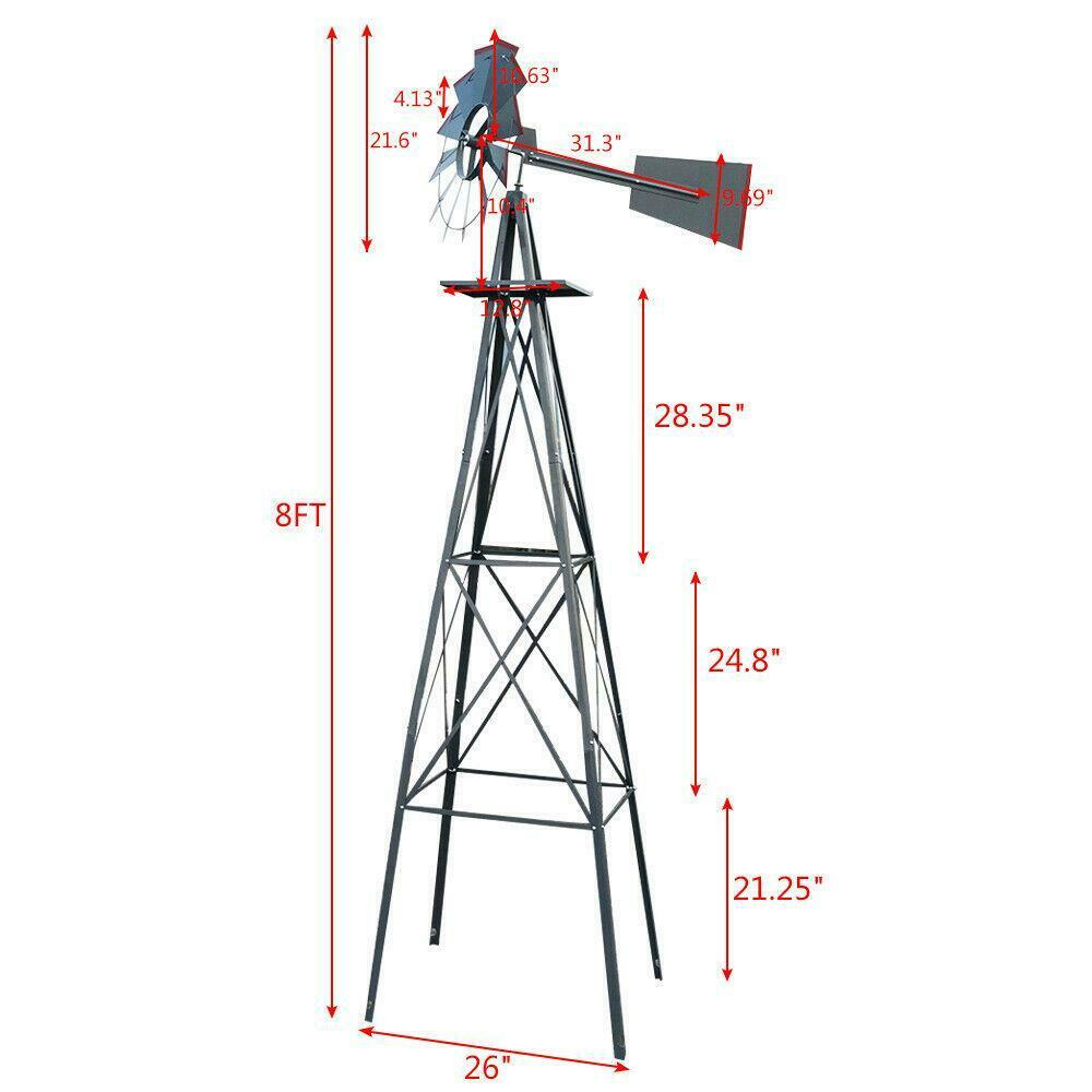 Big Yard Metal Windmill Lawn Ornament