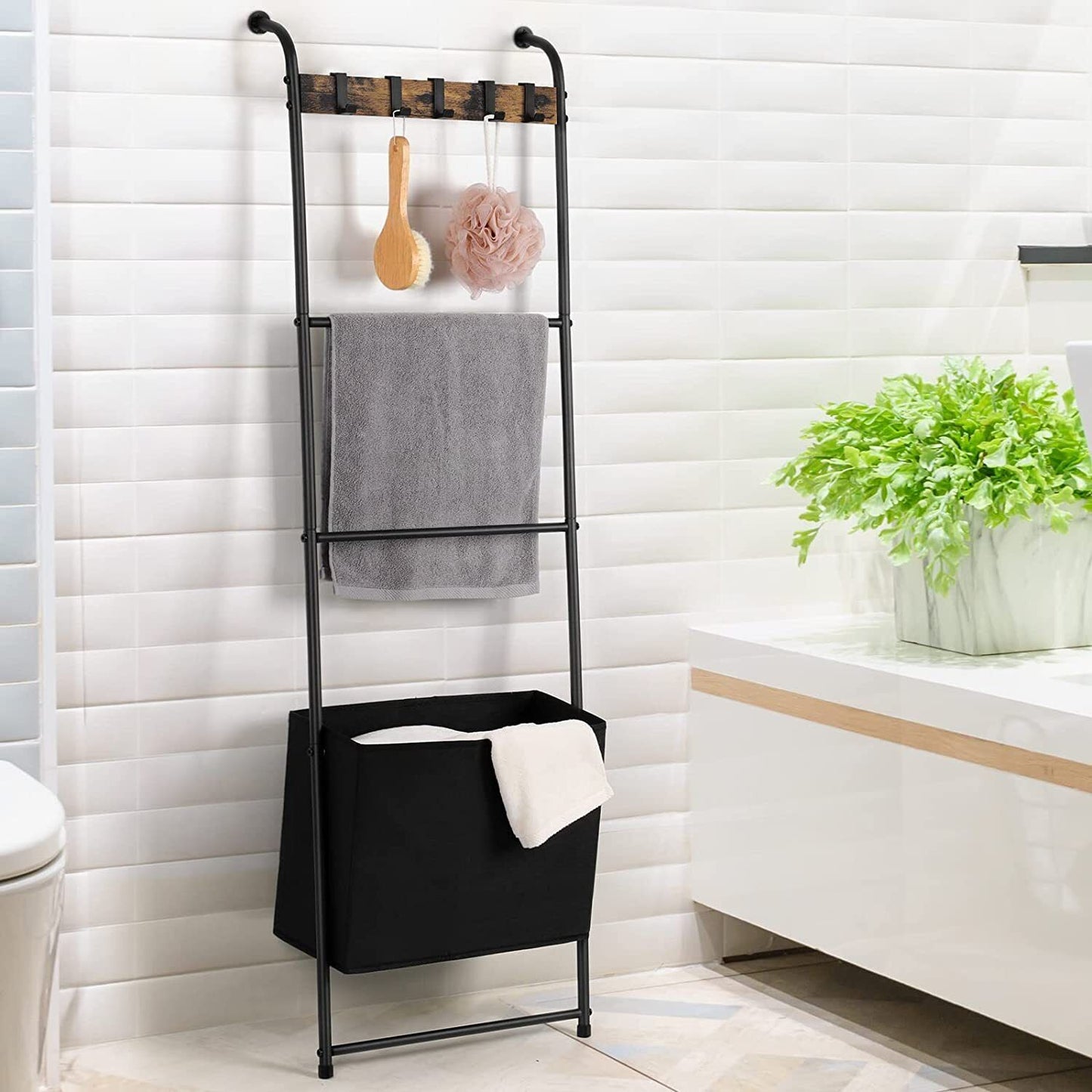 Space Saving Folding Blanket Ladder Storage Rack - Luxicro
