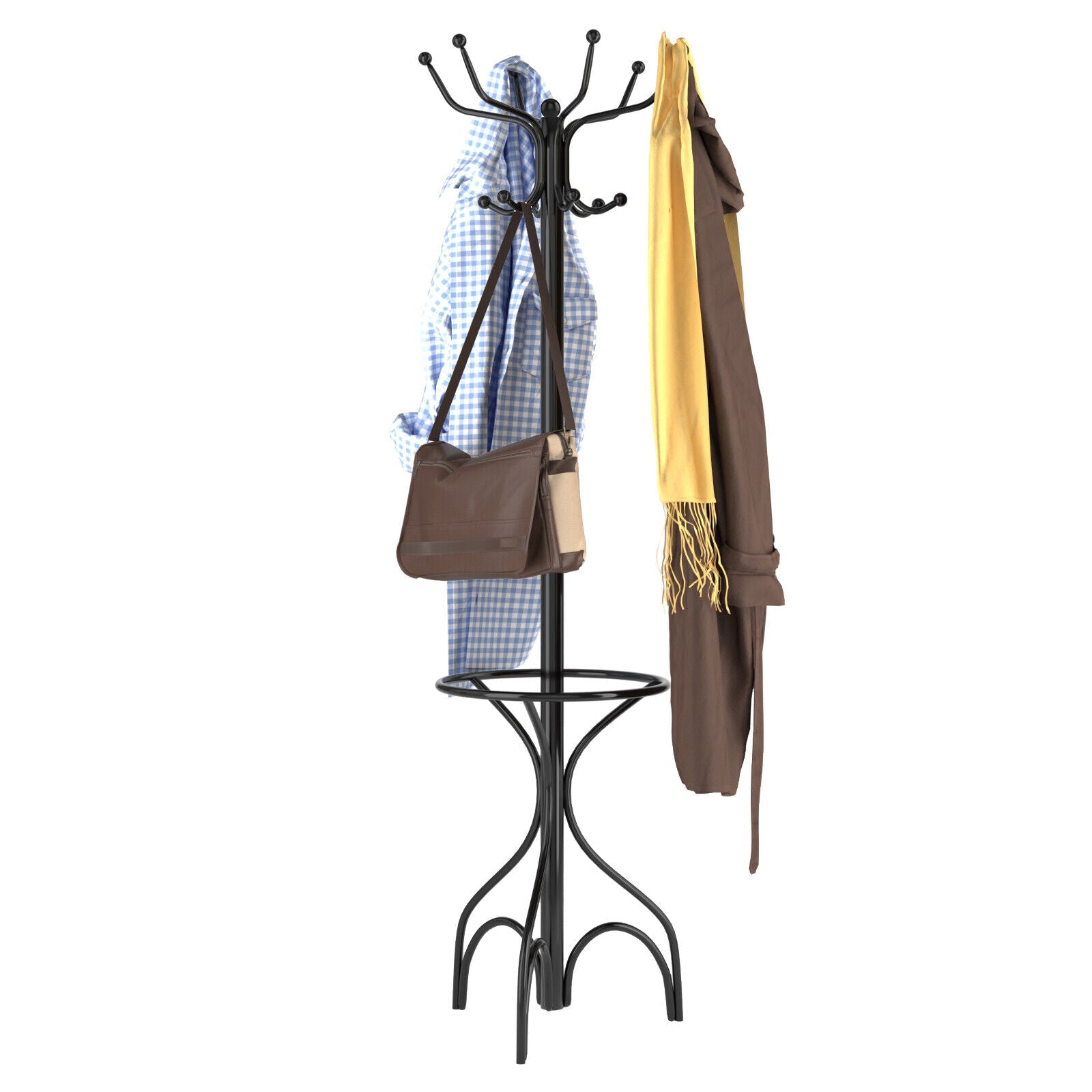 Classic Standing Hall Tree Coat Hat Stand - Luxicro