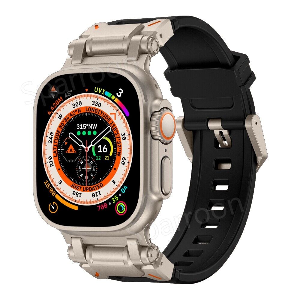 Durable Sport Rubber Metal Case For Apple Watch