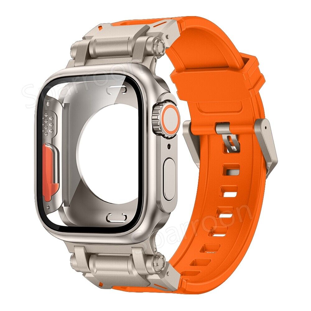 Durable Sport Rubber Metal Case For Apple Watch