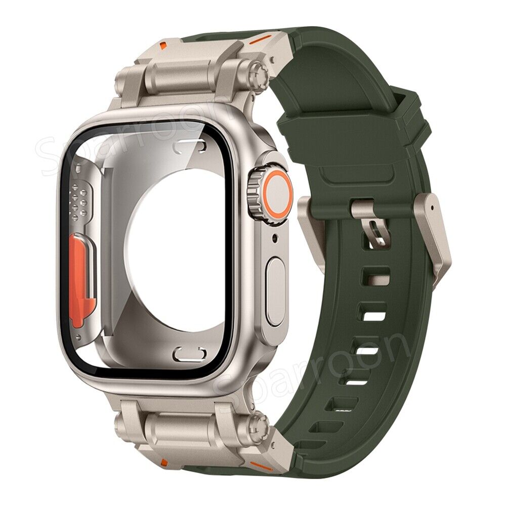 Durable Sport Rubber Metal Case For Apple Watch