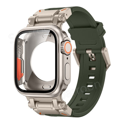 Durable Sport Rubber Metal Case For Apple Watch