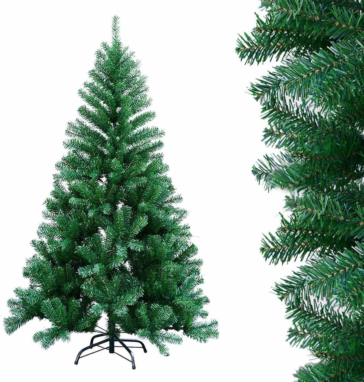 Tall 6ft Pre-Lit Green Artificial Christmas Tree with 300 LEDs - Luxicro