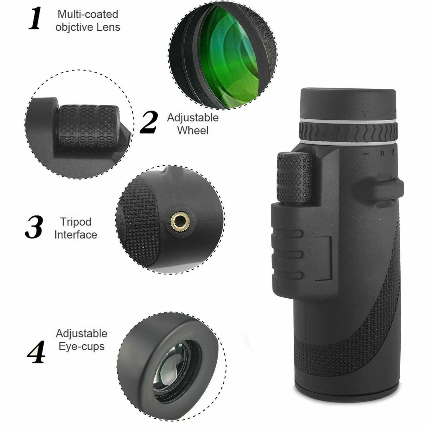 Compact High Powered Monocular Scope 16X52