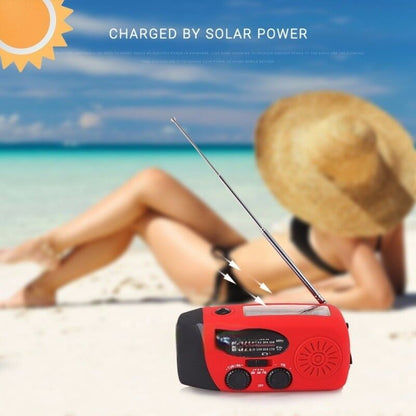 Compact Solar Powered Radio with Flashlight & Power Bank