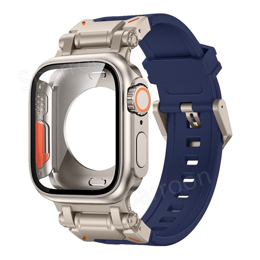 Durable Sport Rubber Metal Case For Apple Watch