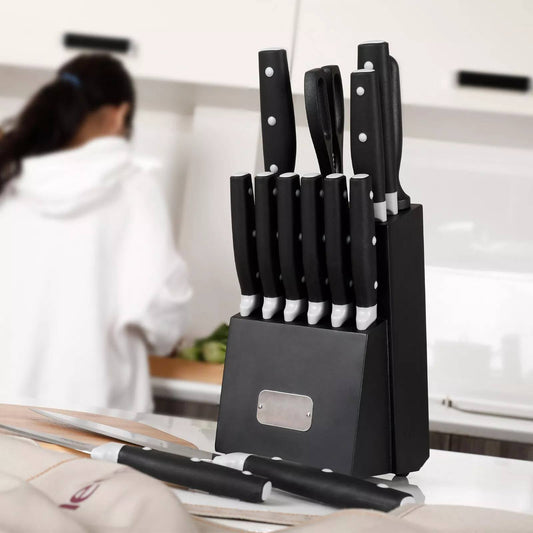 Complete Kitchen Knife Set with Sharpener - Luxicro