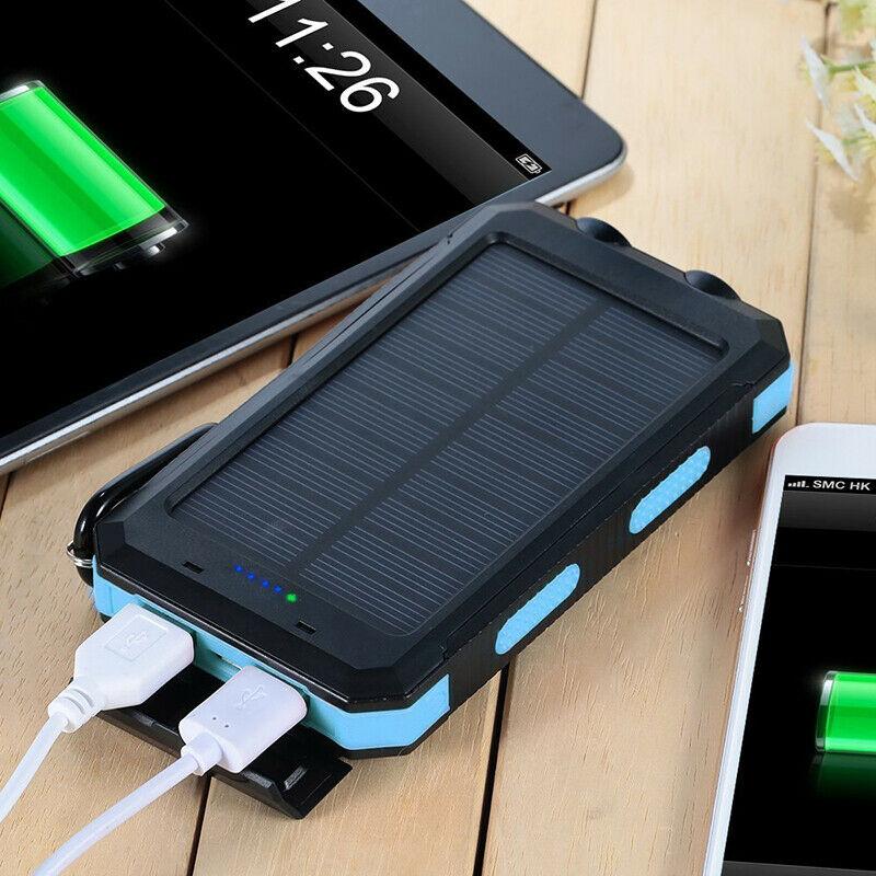 Portable Solar Dual USB Power Bank Charger - Luxicro