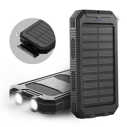 Portable Solar Dual USB Power Bank Charger