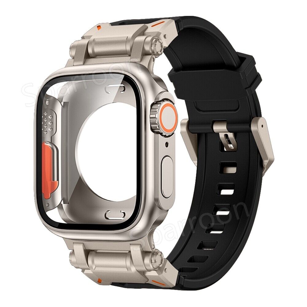 Durable Sport Rubber Metal Case For Apple Watch