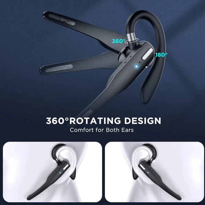 Cordless Bluetooth 5.1 Stereo Headphones with Dual Microphones