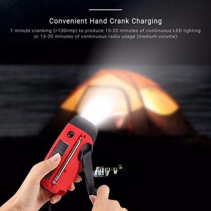 Compact Solar Powered Radio with Flashlight & Power Bank
