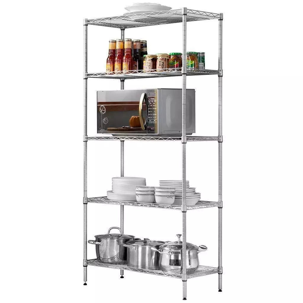 5 Tier Adjustable Sturdy Steel Storage Shelf - Luxicro