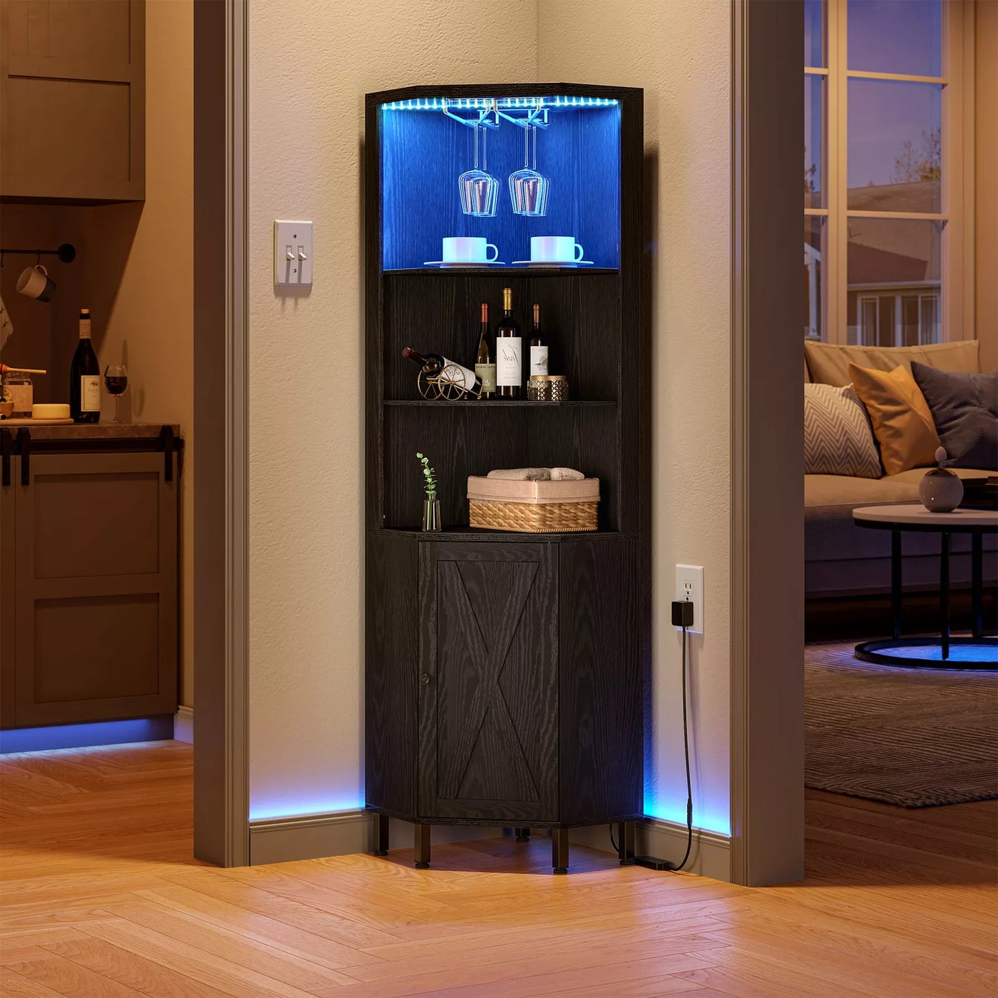 Compact Home Bar Storage Cabinet - Luxicro