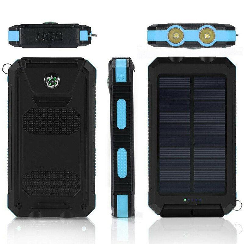 Portable Solar Dual USB Power Bank Charger