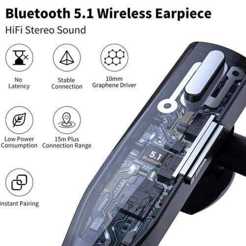 Cordless Bluetooth 5.1 Stereo Headphones with Dual Microphones