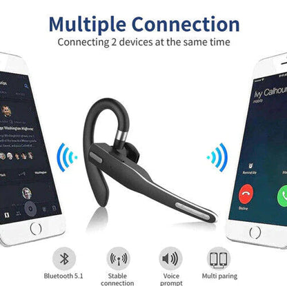 Cordless Bluetooth 5.1 Stereo Headphones with Dual Microphones