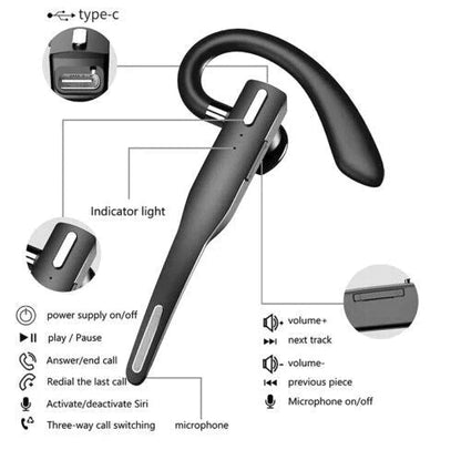Cordless Bluetooth 5.1 Stereo Headphones with Dual Microphones