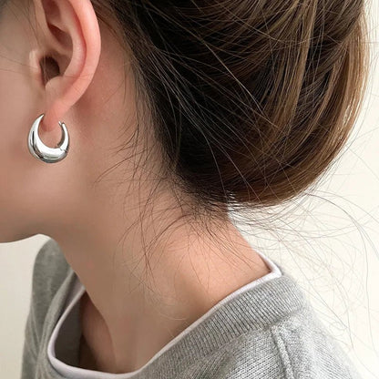 Classic Silver Close Fitting Earrings - Luxicro