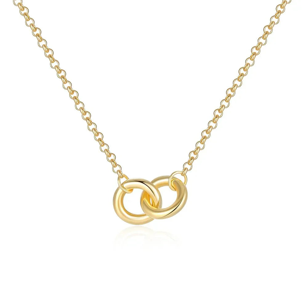 Elegant Double Silver Locked Chain Necklace - Luxicro
