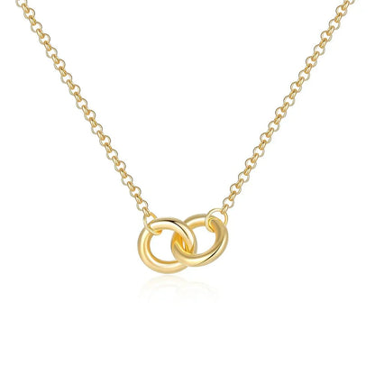 Elegant Double Silver Locked Chain Necklace - Luxicro