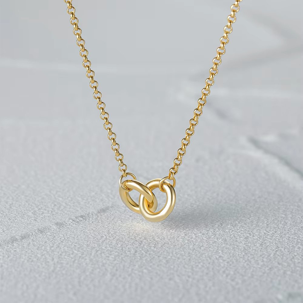 Elegant Double Silver Locked Chain Necklace