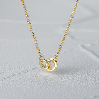 Elegant Double Silver Locked Chain Necklace