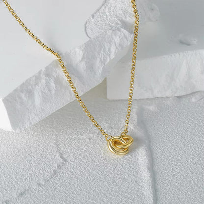 Elegant Double Silver Locked Chain Necklace