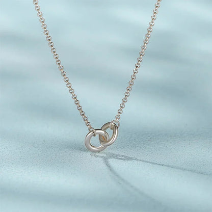 Elegant Double Silver Locked Chain Necklace