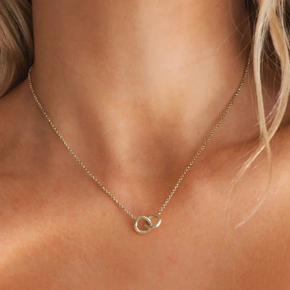 Elegant Double Silver Locked Chain Necklace