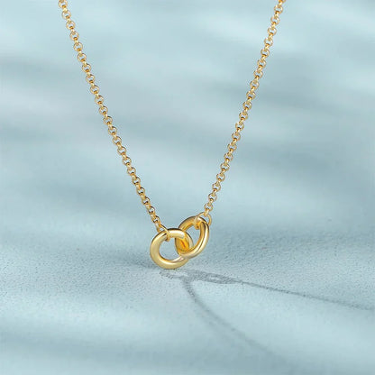 Elegant Double Silver Locked Chain Necklace