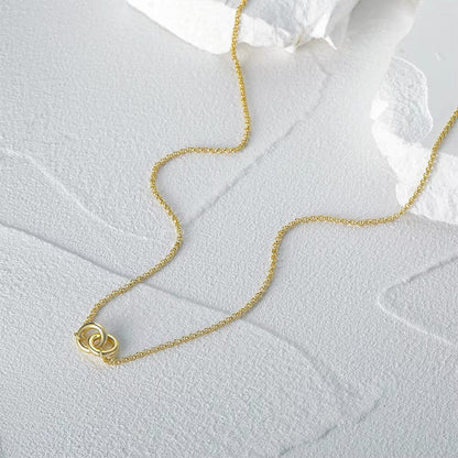 Elegant Double Silver Locked Chain Necklace