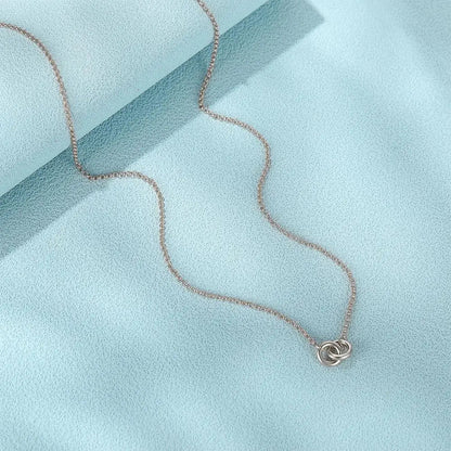 Elegant Double Silver Locked Chain Necklace