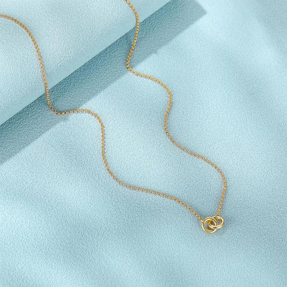 Elegant Double Silver Locked Chain Necklace