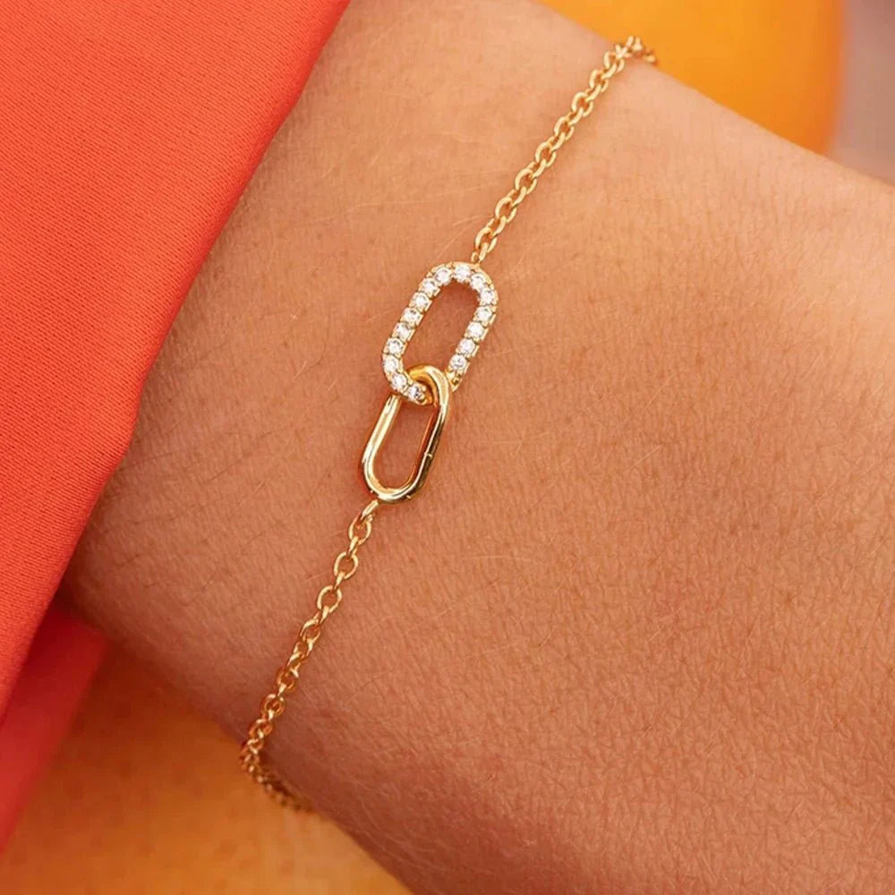 Elegant Silver Diamond Chain Bracelet