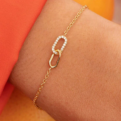 Elegant Silver Diamond Chain Bracelet