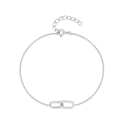 Elegant Silver Diamond Chain Bracelet