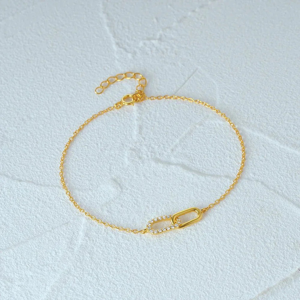 Elegant Silver Diamond Chain Bracelet