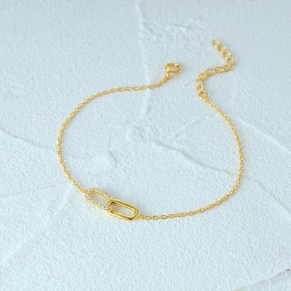 Elegant Silver Diamond Chain Bracelet