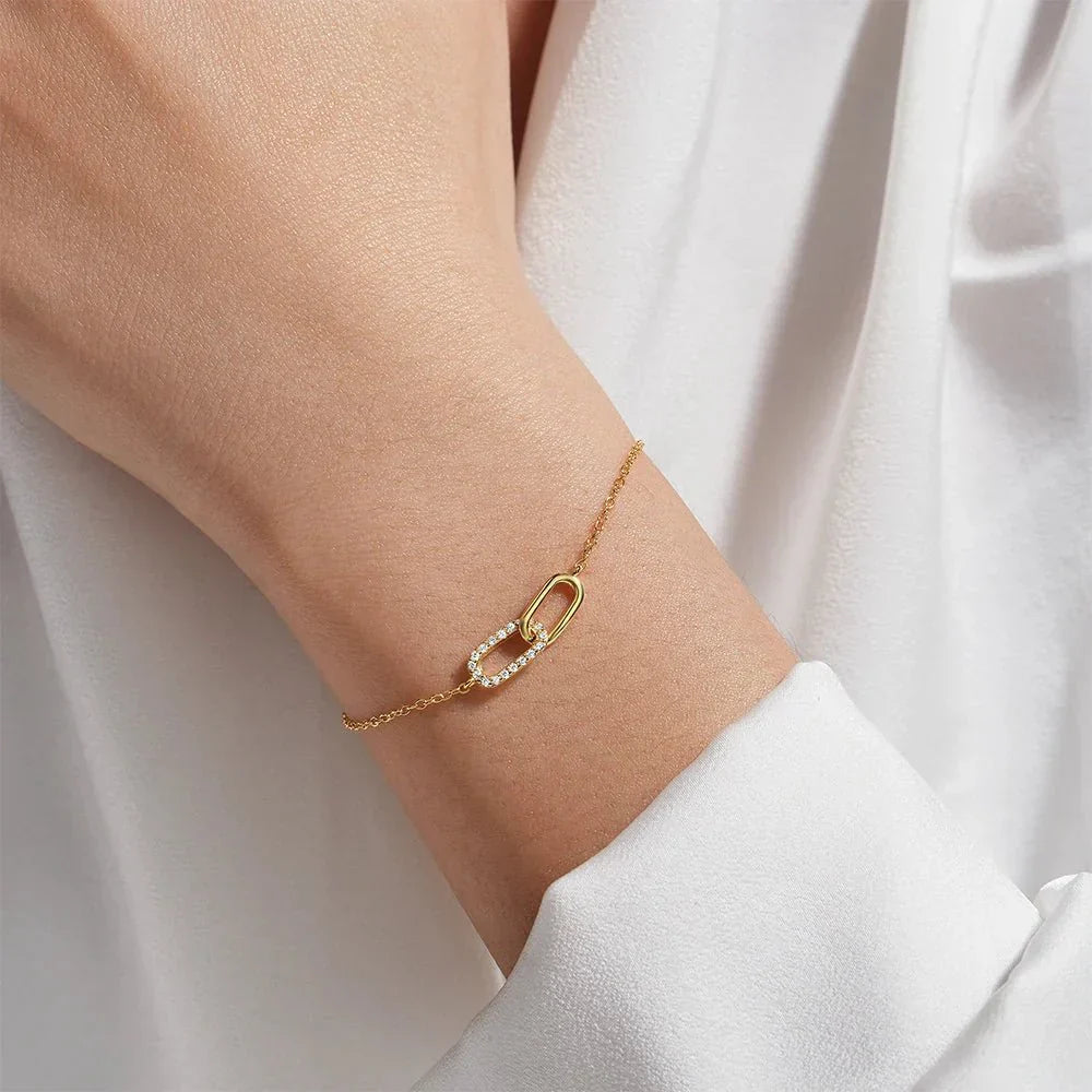 Elegant Silver Diamond Chain Bracelet - Luxicro