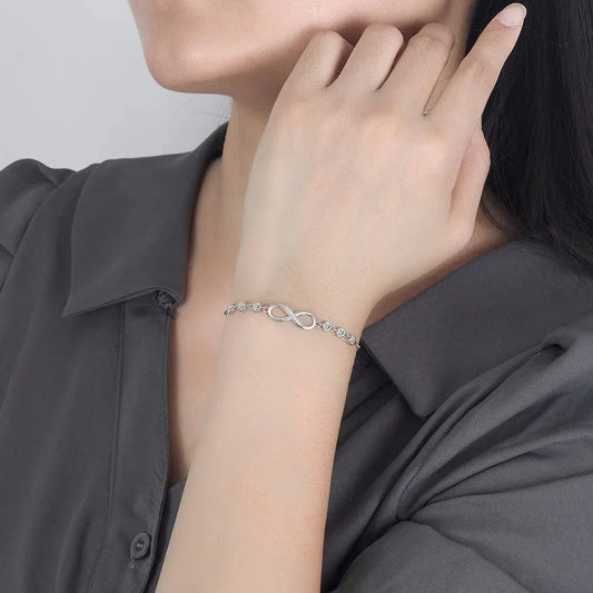Beautiful Silver Heart Diamond Bangle Bracelet - Luxicro
