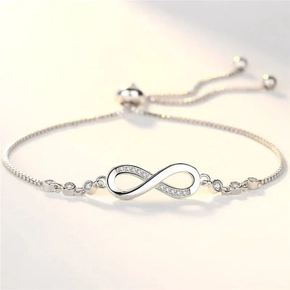 Beautiful Silver Heart Diamond Bangle Bracelet
