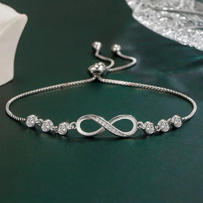 Beautiful Silver Heart Diamond Bangle Bracelet