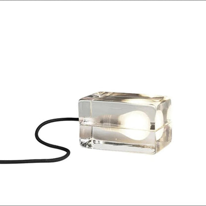Sleek Clear Glass Table Lamp with Bright LED Light