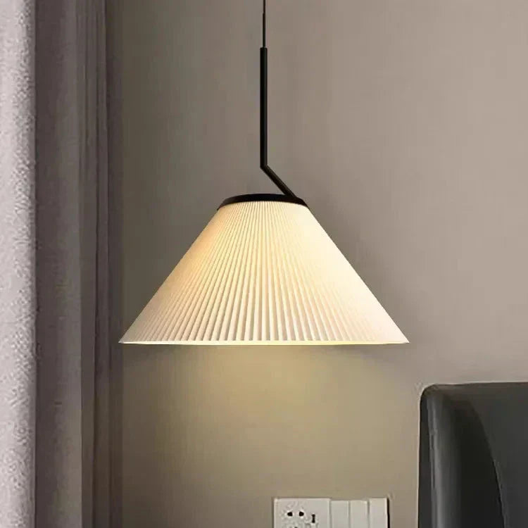 Creamy Fabric Shade Pendant Light